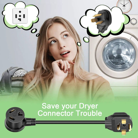 DIY Dryer Outlet Adapter Ideal For Moving Into A New House Converts 14-30P Four Prong Dryer Plug To 10-30R Three Prong Outlet