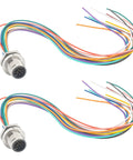 M12 12-Pin Panel Mount Connector 0.7ft Rugged IP67 Waterproof Industrial Circular Connector for control cabinets and sensors
