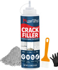 DIY Concrete Crack Filler And Sealant Powder 1.1 lb in bottle with brush and gloves for wall, floor, driveway repair