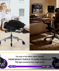Office Chair Wheels Replacement Set Of 5 3 Inch Rubber Casters With Soft Non Marking Polyurethane Glide For All Floors Including Hardwood And Carpet Quiet Smooth Rolling Game Changer Purple Finish; purple caster wheel color change from bright to dim.