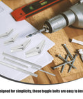 Heavy Duty Drywall Toggle Bolt Kit With Wing Nuts Stainless Steel Anchors 32 Piece Pro Grade Multi Use Fastener Set tools