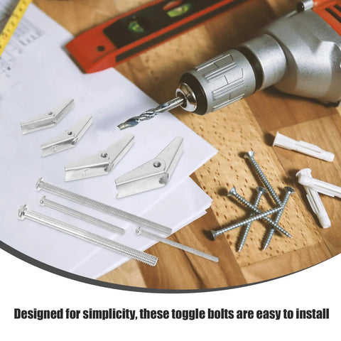 Heavy Duty Drywall Toggle Bolt Kit With Wing Nuts Stainless Steel Anchors 32 Piece Pro Grade Multi Use Fastener Set tools