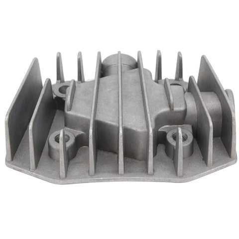 2 Pack Aluminum Air Compressor Cylinder Heads For 4/3/5P, 48mm By 72mm, showing cast aluminum structure and cooling cover