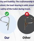 Comparison of new and old Rugged Heavy Duty Trailer Sway Control Clips Zinc Alloy Pins For Travel Trailers RVs And Hitch Accessories.