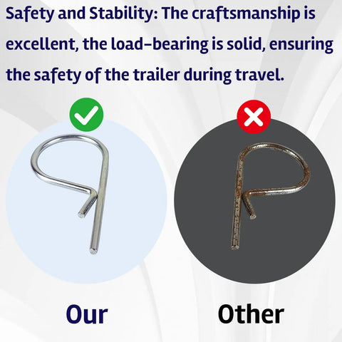 Comparison of new and old Rugged Heavy Duty Trailer Sway Control Clips Zinc Alloy Pins For Travel Trailers RVs And Hitch Accessories.