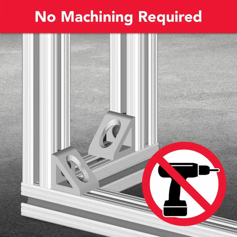 Two Hole Aluminum Inside Corner Gusset L Bracket For 80 To 20 15 Series Extrusion Compatible With T Slot Aluminum Framing