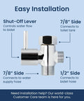 Bidet Shut-Off T-Adapter Valve For NEO Series Attachments 7/8 Inch By 7/8 Inch By 1/2 Inch Chrome Finish diagram