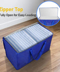 8 Pack Extra Large Moving Bags With Zippers And Carrying Handles, Heavy Duty Waterproof Storage Bags for Moving, open zipper view