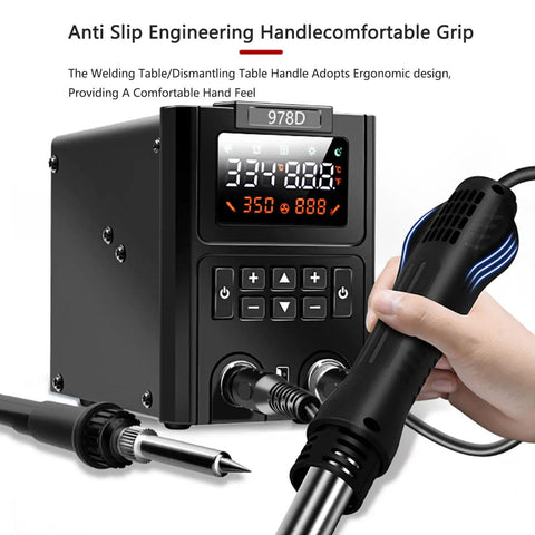 Must-Have 2-In-1 Soldering Station Pro Kit With Soldering Iron And Hot Air Gun 600W Ceramic Heating Dual Display