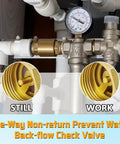 Boltigen solid brass spring check valve, 1-1/2 in NPT female thread, inline water backflow preventer installed in piping