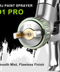 Close-up of the nozzle from the Professional Grade Lvlp Air Spray Gun Kit Featuring Precision Adjustable Tips and Constant Pressure Valve.