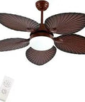 Coastal Tropical Ceiling Fan With LED Light Kit Remote Control 42 Inch Palm Leaf Blades For Indoor Outdoor Use