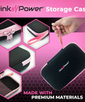 Pink Power Electric Fabric Scissors Box Cutter For Crafts Sewing Cardboard Carpet Scrapbooking Heavy Duty Professional Cordless Cutting Tool With Lithium Battery Charging Station And Storage Case Best Snip black and pink storage case with zipper and handle