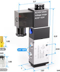 Three Eighths Inch NPT Two Position Five Way Solenoid Valve With Junction Box AC 110V for industrial pneumatic systems