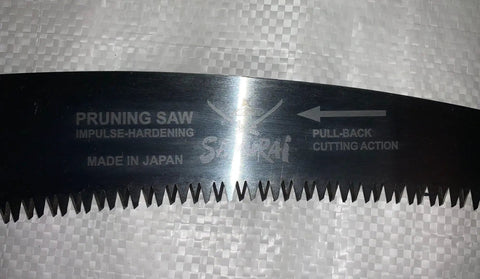 Samurai Ichigeki 13 Inch Pruning Saw With Ergo Grip Handle And Orange Sheath 330mm C 330 LH Japanese Blade close-up