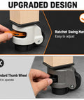 Heavy Duty Leveling Casters Set Of Four 2200 Lb Capacity Industrial Floor Levelers With Ratchet Handle showing upgraded design comparison.