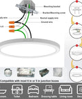 ETL Listed 7 Inch Ultra Slim Round LED Flush Mount Ceiling Light Dimmable 5000K Daylight Flat Panel Fixture setup guide