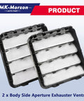Body Side Aperture Exhauster Vents, MK-Morzon, two black plastic units with white filter pads (2 pcs)