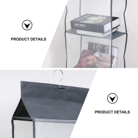 Heavy Duty Five Layer Hanging Closet Organizer With Clear View Window And Tough Rust Resistant Steel Hook for storing books and magazines.