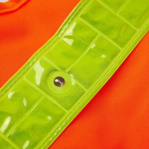 Badass Ansi Class 2 High Visibility Safety Vest With 16 Bright Led Lights And Wide Reflective Panels Heavy Duty Front Zipper Spacious Storage Pockets Neon Orange Bulk Pack For Hardworking Site Crews