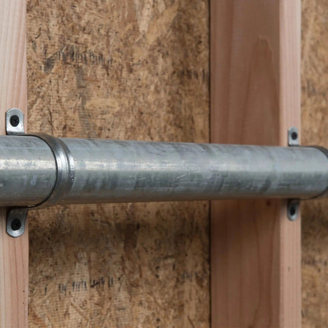 100 Pack 2 Hole 3 Quarter Inch Rigid EMT Pipe Straps, Heavy-Duty Zinc-Plated Steel Clips With Reinforced Rib, installed on conduit