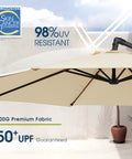 10 Foot Offset Cantilever Patio Umbrella With Sandbag Base Included Up To 80 Lbs For Backyard Garden And Pool Beige Value Packed Upgraded Thickened Fabric Easy Tilt And Crank Safe To Close When Not In Use displayed in outdoor setting