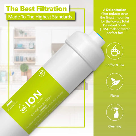 Hardworking Ten Inch Deionization Water Filter Replacement Designed For Reverse Osmosis Systems with green label for clean water.