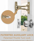 Door Guard Swing Bar Lock For Outward Opening Doors, Heavy Duty Security Latch For Home, Apartment, Hotel, And Commercial Front Doors, installed on white door