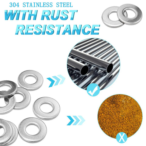Quarter Inch By Five Eighths Inch 304 Stainless Steel Fender Flat Washers Top Shelf Heavy Duty Rock Solid Corrosion Resistant Hardware Kit For DIY Builds And Auto Fixes 150 Piece Pack