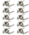 10 Pack Privacy Door Levers With Removable Latch Plate, Door Handle Set For Bedroom And Bathroom, Roma Series Satin Nickel