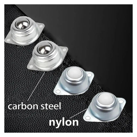 16 Pack Carbon Steel Universal Ball Caster Wheels 1/2 Inch Compact Build featuring carbon steel and nylon mounts for smooth movement.