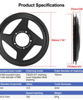 42T Offset Chainring With Integrated Guard For Tongsheng Z8 Mid Drive Motor Kit AL7075, side and front view with specifications.