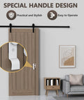 90 Degree Sliding Barn Door Lock With Zinc Alloy Security Flip Latch, Ergonomic Handle, White Finish installed on wooden door