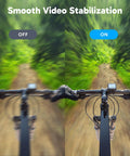 Comparison of video stabilization effects by 4K Action Camera With 20MP Photos, WiFi, EIS Stabilization, 131ft Waterproof.