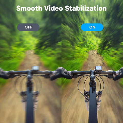 Comparison of video stabilization effects by 4K Action Camera With 20MP Photos, WiFi, EIS Stabilization, 131ft Waterproof.