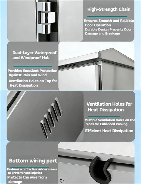 Heavy Duty Stainless Steel EV Charger Cover And Outdoor Wall Enclosure features high-strength chain and waterproof design.