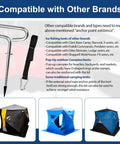 Shelter Tie Down Kit With Four Ice Anchors And Four Straps For Eskimo QuickFish And Clam Tents, compatible with other brands