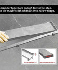 Installation process of 32 Inch Linear Shower Drain With Tiled Insert, 304 Stainless Steel Brushed Finish, 2 Inch Outlet shown