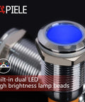 Multi Color 12mm Indicator Light Set With Waterproof IP67 Metal Housing, 12V AC DC LED Pilot Dash Lamps, Concave Head, High Brightness LEDs, Fits Cars Trucks Boats, Red Green Blue Yellow White, 5 Pack blue 12mm metal indicator light with threaded housing