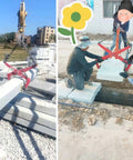 Built Like A Tank Heavy Duty Stone Lifting Clamps To Move Granite Slabs And Marble Bricks With Rock Solid Grippers Up To 1300Kg Capacity in use lifting stone slabs at a construction site.