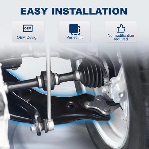 Installed Two Piece Front Lower Control Arm Suspension Kit Fits Chevy Silverado Tahoe Avalanche GMC Yukon Sierra Cadillac 1999-2006