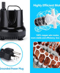 Submersible Fountain Pump 550 GPH, Quiet Outdoor Water Pump For Aquarium, Pond, Fish Tank And Hydroponics, with copper motor