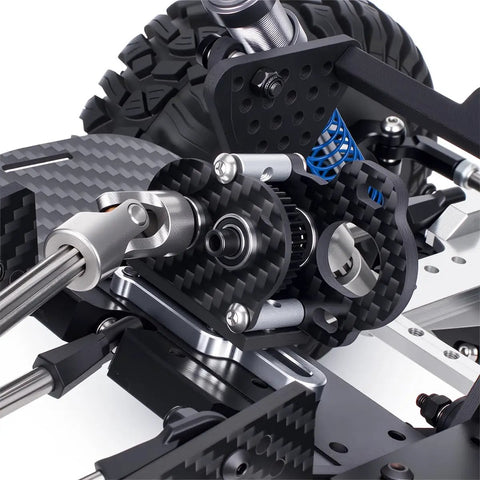 Upgrade Your 10 Scale RC Crawler Build With This Cool LCG Right Motor Gearbox Transmission showcasing CNC aluminum housing and metal gears.