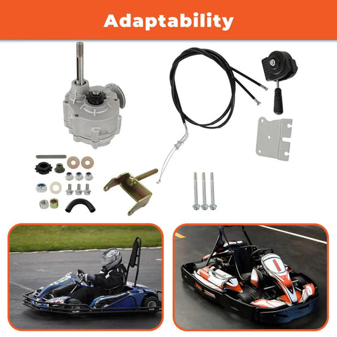 Go Kart Forward Reverse Gearbox Kit Replacement For 2HP-13HP Engine Local 30 Series with parts and go-kart images