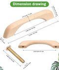 Dimension drawing of Wood Drawer Pulls Set Of 30 Unfinished Cabinet Handles With Screws 5 Inch, 97mm center to center, natural finish.