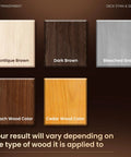 Color samples of Hella Tough Heavy Duty Outdoor Wood Stain And Sealer Combo for Deck Fence and Patio Furniture 32 Oz Can.
