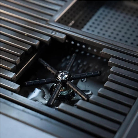 Heavy Duty Stainless Steel Bar Glass Rinser With High Pressure Flush Nozzle And Quick Drain Drip Tray showing nozzle with water, perfect for quick rinsing.
