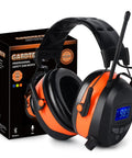 Safety Bluetooth Earmuffs For Mowing And Power Tools With FM Radio NRR 29dB Industrial Hearing Protection Noise Canceling Wireless Headphones LCD Display And Rechargeable Battery For All Day Comfort
