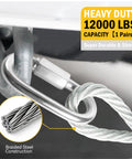 Heavy Duty Trailer Safety Cables Set 12 Inch Extension Tow Cables With Snap Hook Latches 12000 Lbs Load Capacity close-up