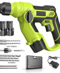 Built Tough Cordless Drill Hammer Screwdriver Industrial Power Tool Combo Set Featuring Three Mode Switches and attachments